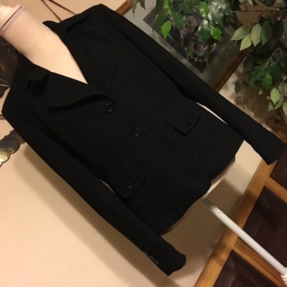Metro Style black collared jacket NWOT 8 - Picture 2 of 7